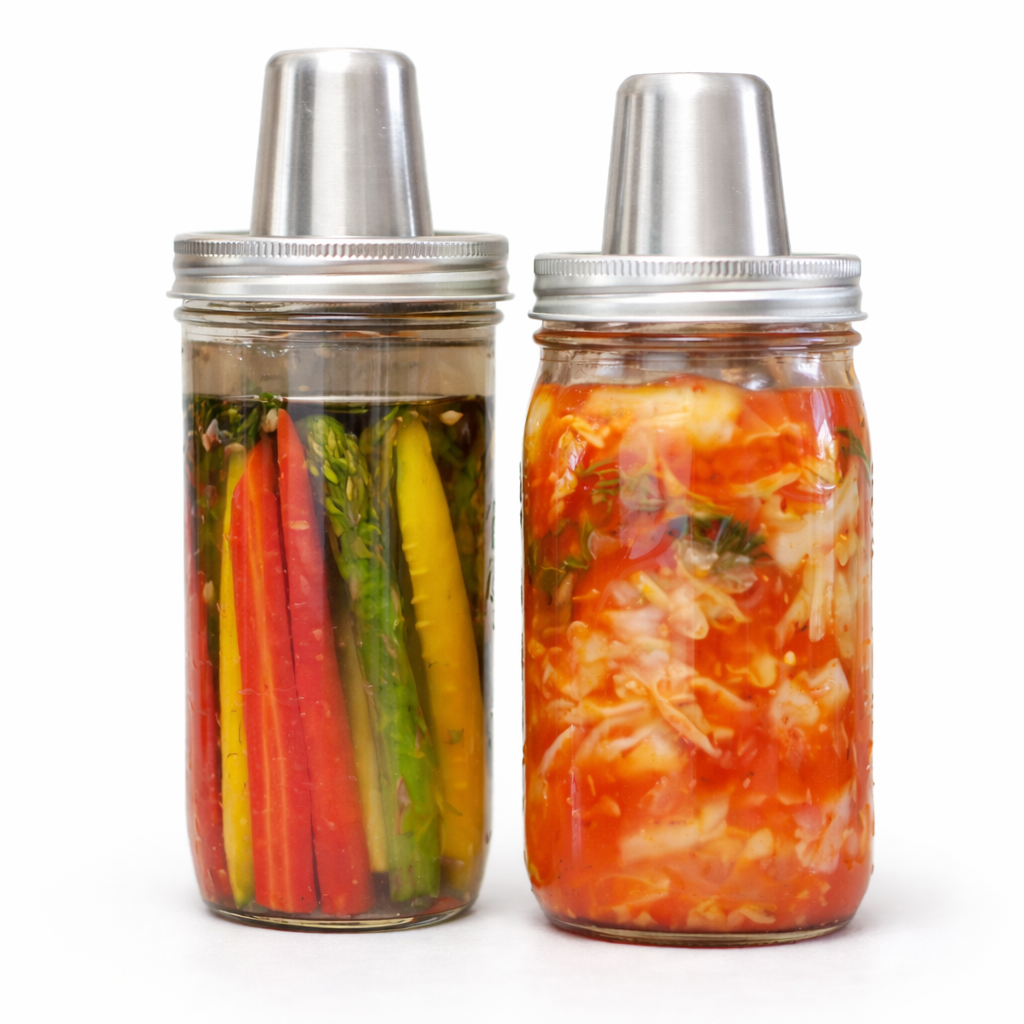ChouAmi Couvercle de fermentation en acier inoxydable pour bocaux en verre Le Parfait (appareil uniquement ChouAmi Couvercle de fermentation en acier inoxydable pour bocaux en verre Le Parfait (appareil uniquement