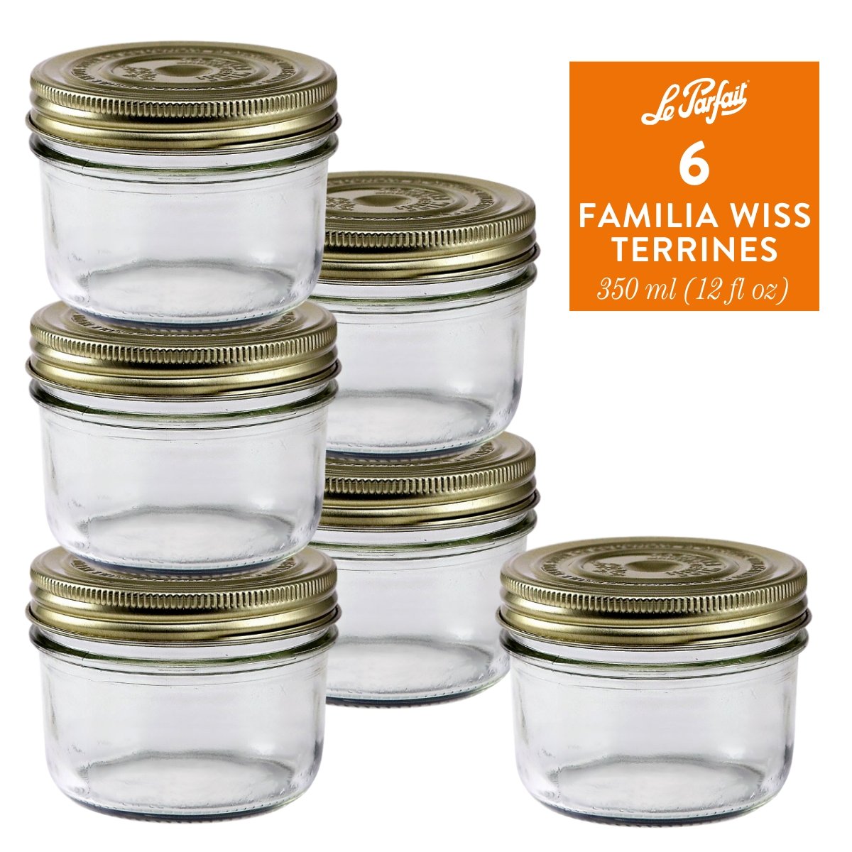 Le Parfait Familia Wiss Terrines - Glass Jars with 2-Piece Lids for Use with ChouAmi