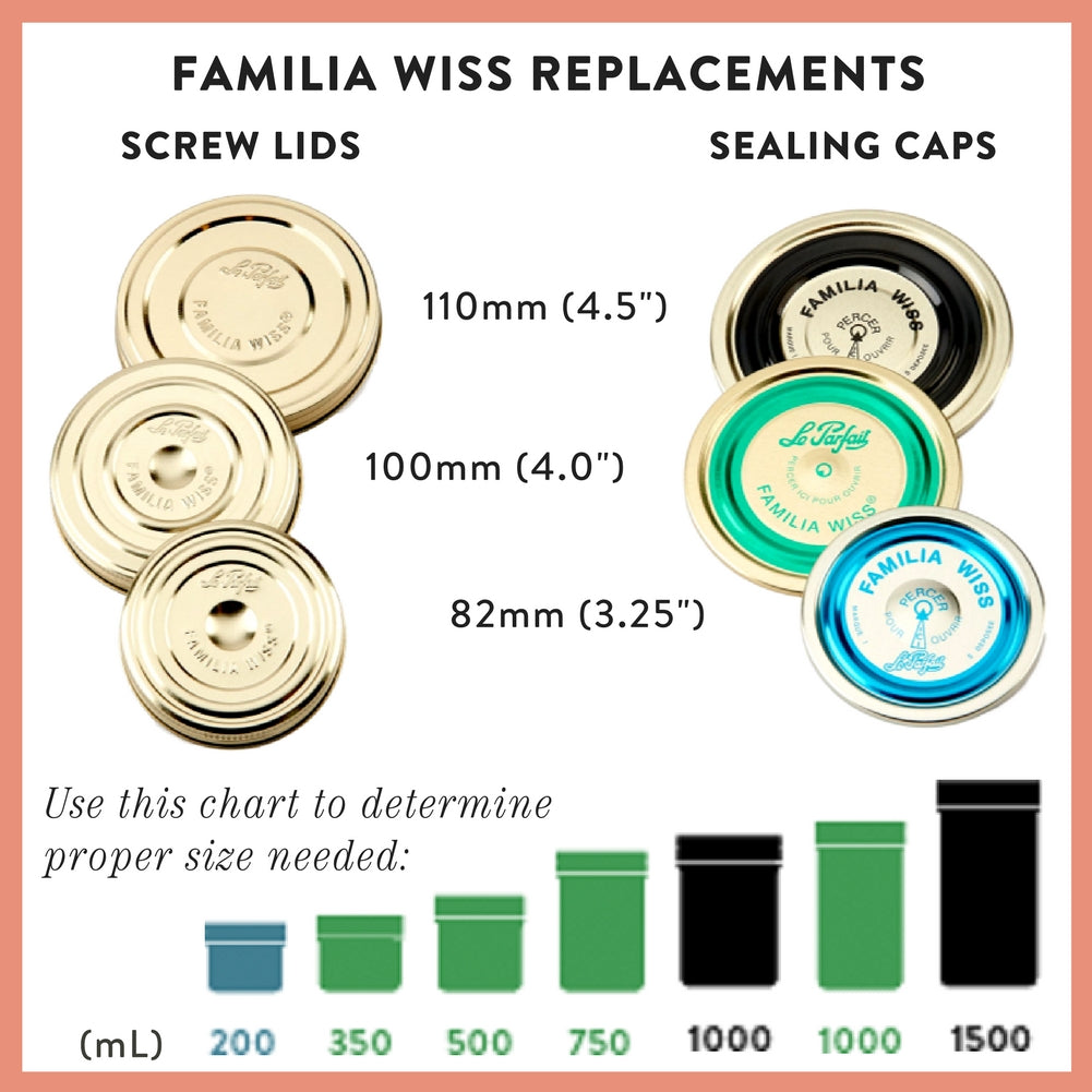 Le Parfait Familia Wiss Terrines - Glass Jars with 2-Piece Lids for Use with ChouAmi (Pack of one)