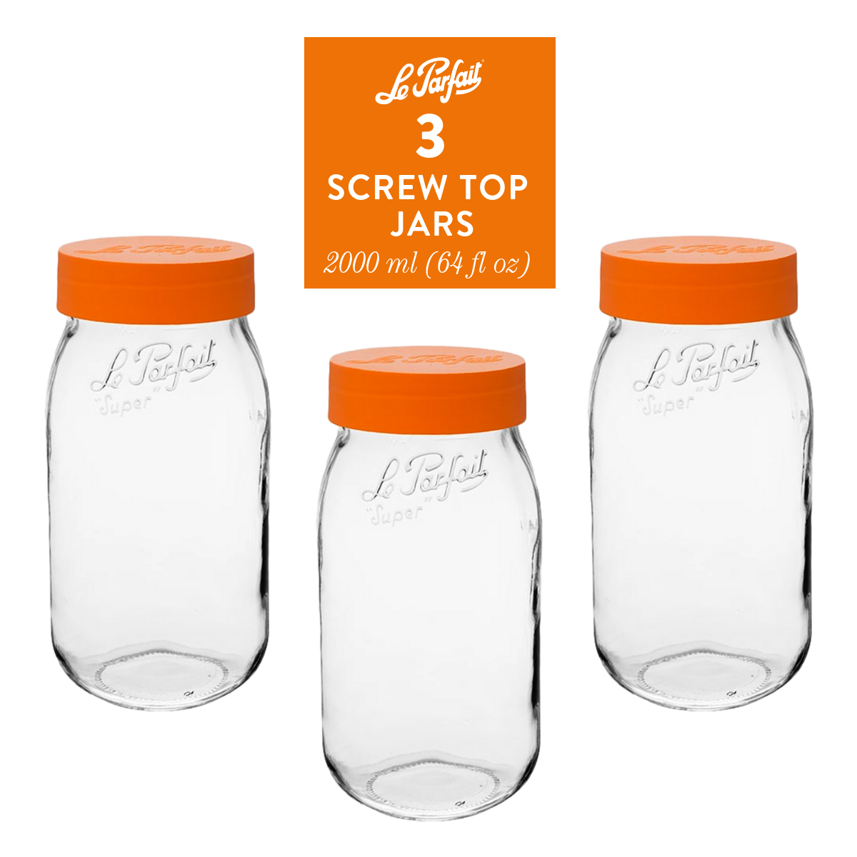 Le Parfait Screw Top Glass Jars for Use with ChouAmi (Packs of one)